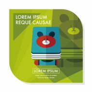 crayons drawing and book flat icon with long shadow eps10 N9