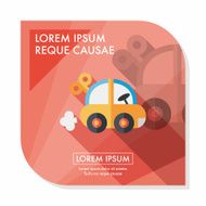 toy car flat icon with long shadow eps10 N18