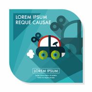toy car flat icon with long shadow eps10 N19