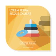 Pyramid toy flat icon with long shadow eps10 N29
