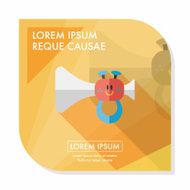 trumpet or horn toy flat icon with long shadow eps10 N8