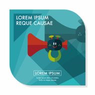 trumpet or horn toy flat icon with long shadow eps10 N9