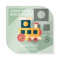 Train toy flat icon with long shadow EPS 10 N10