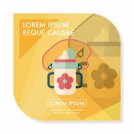 kid water bottle flat icon with long shadow EPS 10 N6