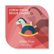 horse toy flat icon with long shadow eps10 N10