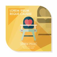 baby high chair flat icon with long shadow eps10 N6