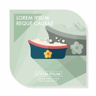 baby bath flat icon with long shadow eps10 N6