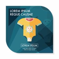 baby onesie flat icon with long shadow eps10 N7