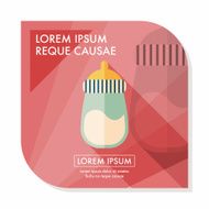 Baby bottle flat icon with long shadow EPS 10 N10
