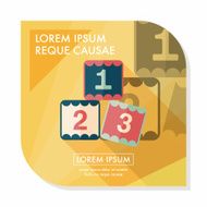 123 blocks flat icon with long shadow eps10 N6