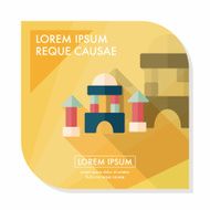 brick house flat icon with long shadow N19