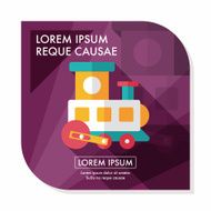 Train toy flat icon with long shadow EPS 10 N11