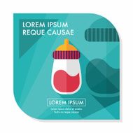 Baby bottle flat icon with long shadow EPS 10 N11