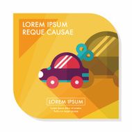 toy car flat icon with long shadow eps10 N20