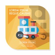 Train toy flat icon with long shadow EPS 10 N12