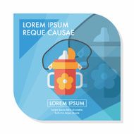 kid water bottle flat icon with long shadow EPS 10 N8