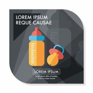 Baby bottle flat icon with long shadow EPS 10 N12