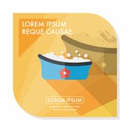 baby bath flat icon with long shadow eps10 N8