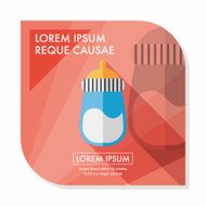 Baby bottle flat icon with long shadow EPS 10 N13