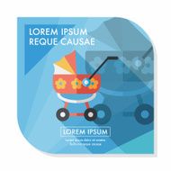 Pram flat icon with long shadow eps10 N16