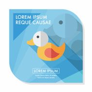 Duck toy flat icon with long shadow eps 10 N12