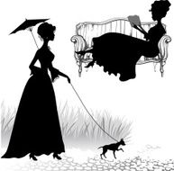 Set of silhouettes women