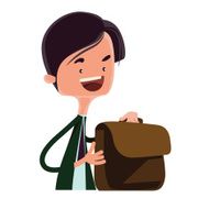 Man packing his business bag vector illustration cartoon character