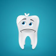 Bandaged sad tooth