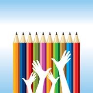 happy hands with pencil education idea