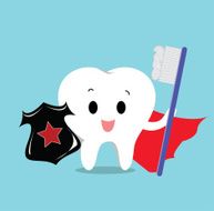 Tooth with shield and toothbrush for Health care