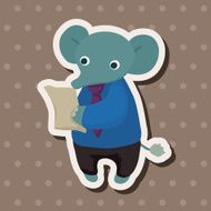 animal elephant worker cartoon theme elements N7