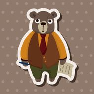 animal bear worker cartoon theme elements N20