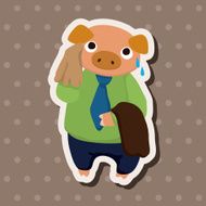 animal pig worker cartoon theme elements N13