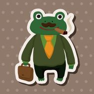 animal frog worker cartoon theme elements N6