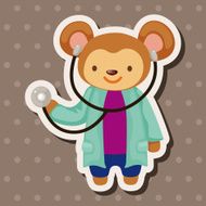 animal monkey doctor cartoon theme elements N4