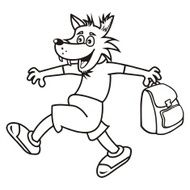 wolf and bag coloring book