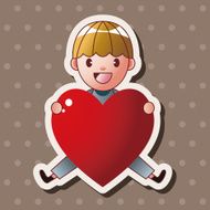 little kid with heart theme elements N55