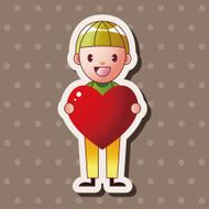 little kid with heart theme elements N56