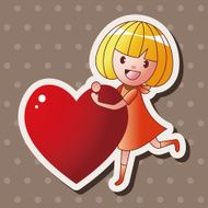 little kid with heart theme elements N58