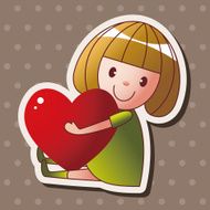 little kid with heart theme elements N59