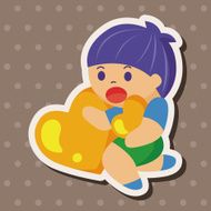 little kid with heart theme elements N65