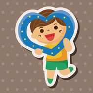little kid with heart theme elements N67
