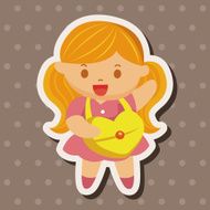 little kid with heart theme elements N68
