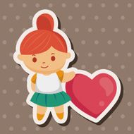 little kid with heart theme elements N70