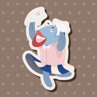 animal going to school cartoon theme elements N27