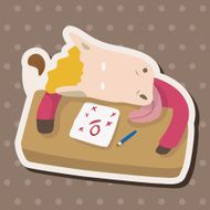 animal going to school cartoon theme elements N29
