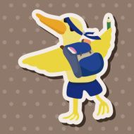 animal going to school cartoon theme elements N32