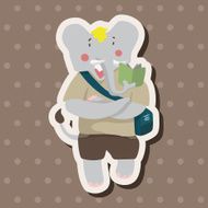 animal going to school cartoon theme elements N33