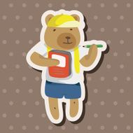 animal going to school cartoon theme elements N34