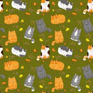 cute cats seamless pattern